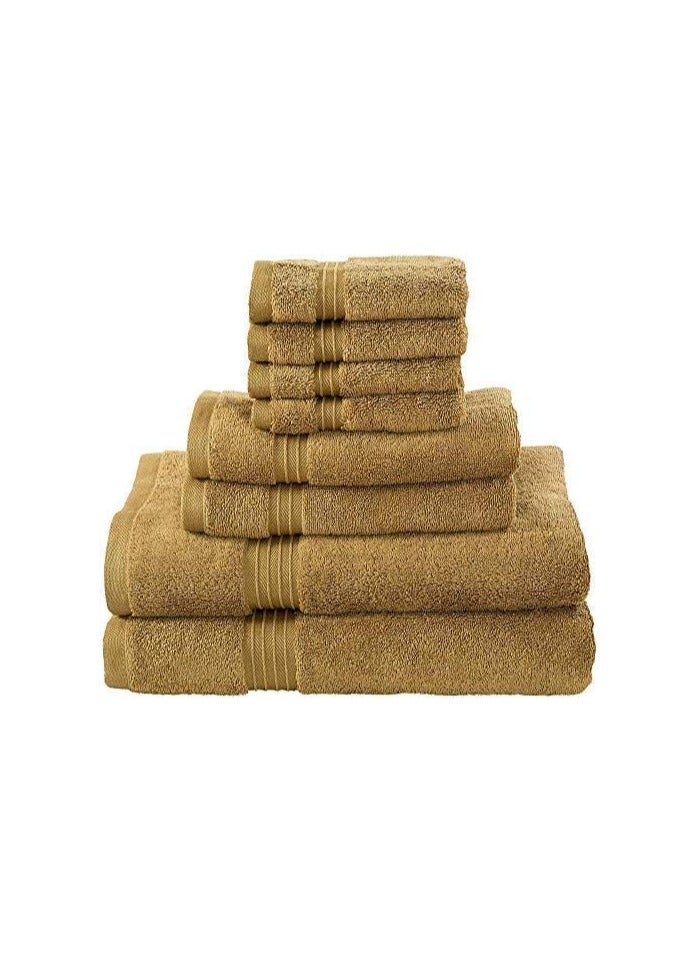 BLISS CASA 8 PIECE HIGHLY ABSORBENT 600 GSM HOTEL QUALITY TOWEL SET BEIGE - Image 1