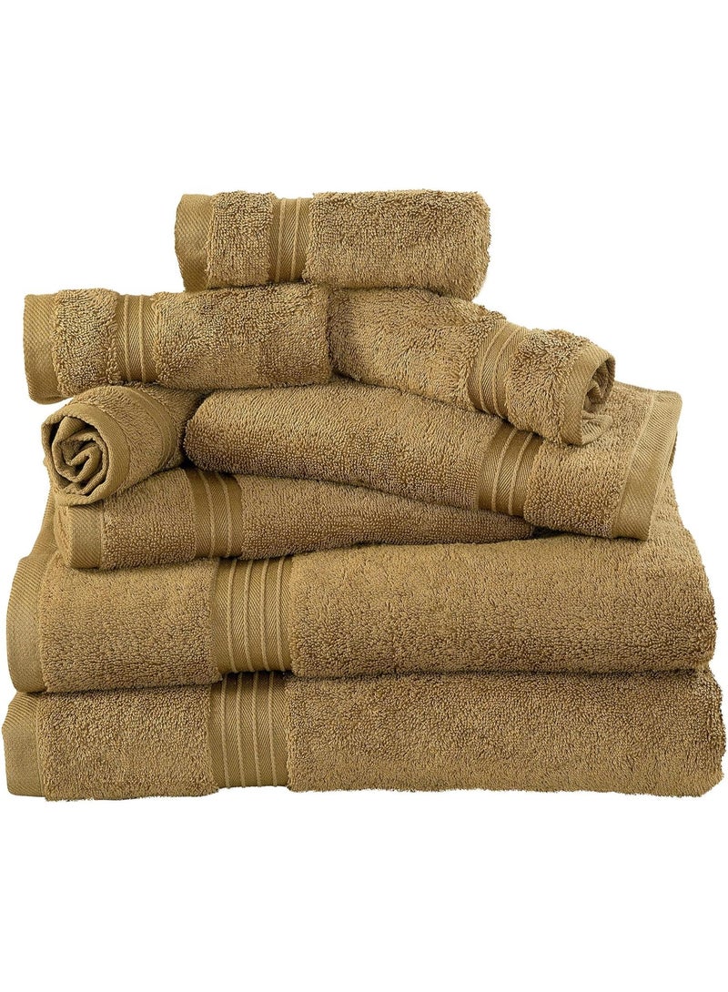 BLISS CASA 8 PIECE HIGHLY ABSORBENT 600 GSM HOTEL QUALITY TOWEL SET BEIGE - Image 3