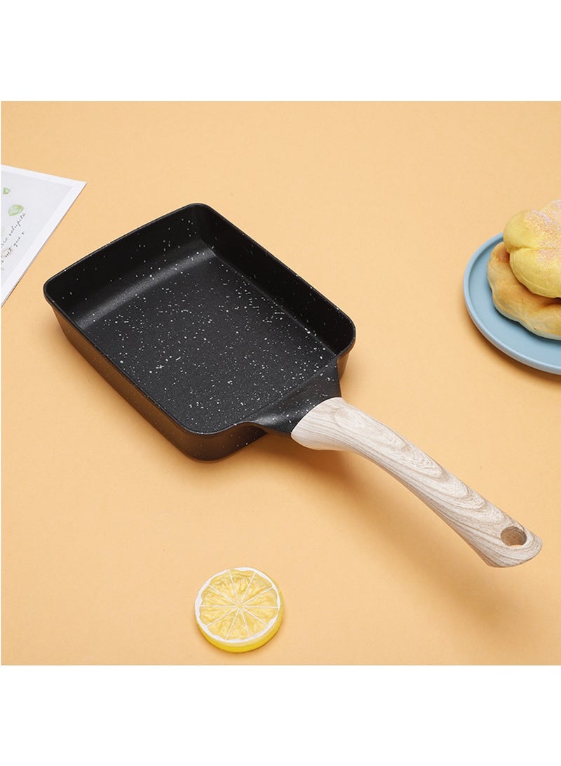 Omelette Pan Nonstick, Tamagoyaki Pan Egg Roll Pan, with Lid and Oil Brush - Omelette Pan - Tamago Pan - Omelet Pan - Small Egg Pan - Square Pan,White  - Image 2