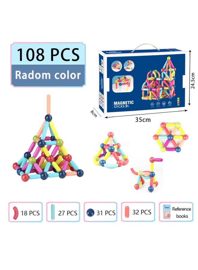 Magnetic Stick Children's Educational Toys Strong Magnet Magnetic Building Blocks Toys Magnetic Stick Color Box