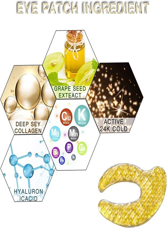 KEYOZA لصقات تحت العين من كيوزا - قناع جلد 24 قيراط - علاج الانتفاخ والهالات السوداء، تقليل أكياس تحت العين وتنعيم التجاعيد، وسادات العناية بالبشرة | علاج قناع هيدروجيل لتخفيف الجفاف (عبوة من 5) - Image 3