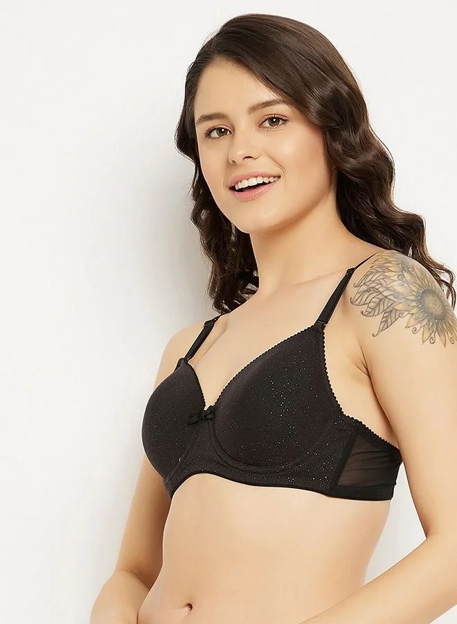 كلوفيا Clovia Padded Underwired Full Cup Multiway T-shirt Bra in Black - Cotton