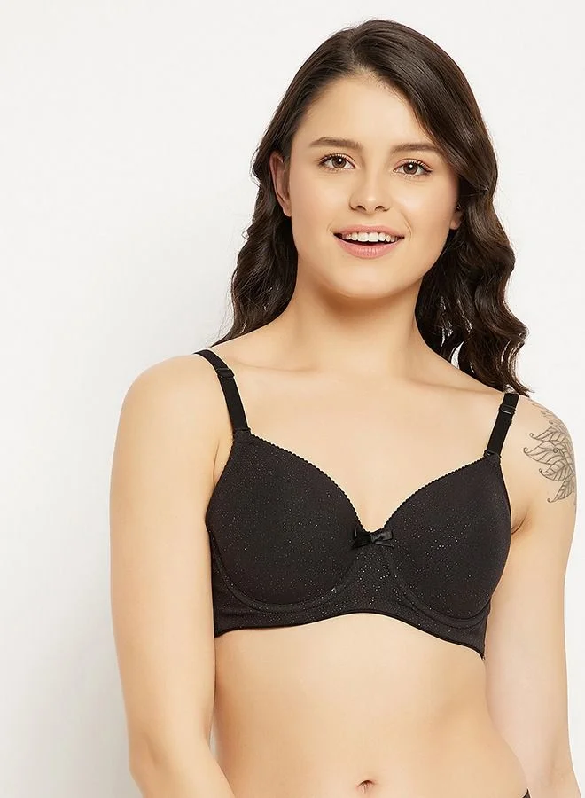 كلوفيا Clovia Padded Underwired Full Cup Multiway T-shirt Bra in Black - Cotton