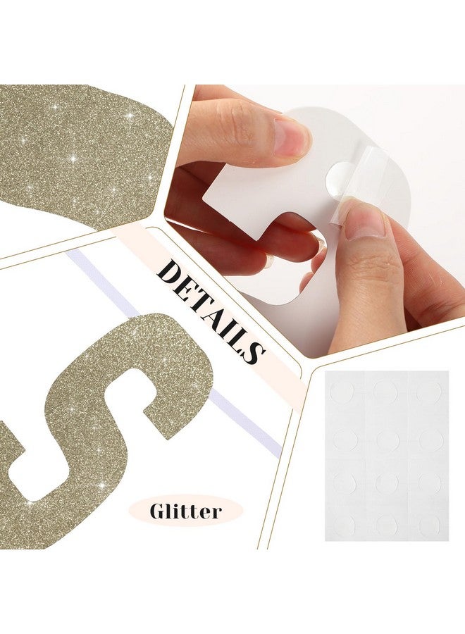 TaoBary 78 Pcs Make Your Own Banner Kits Large Size 6 Inch DIY Glitter Letter Pack Reuse Letters Banner Kit with White Ribbon for Birthday Wedding Shower Party Favor Wedding Wall Decor (Champaign Gold) - Image 3