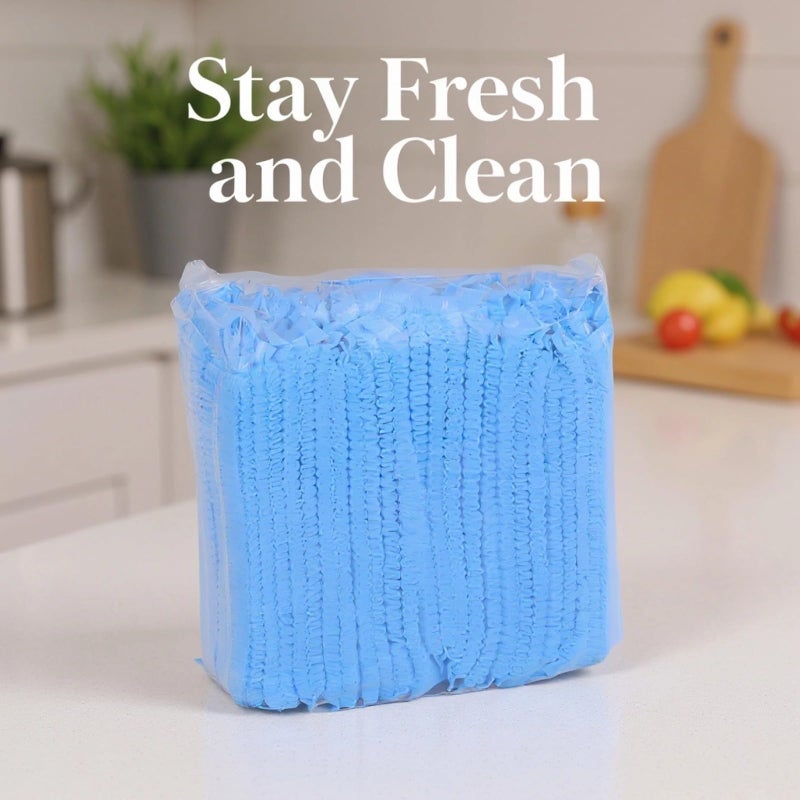 Blue Disposable Bouffant Caps 600 Pcs Pp Non Woven Hair Nets For Food Service - Image 3