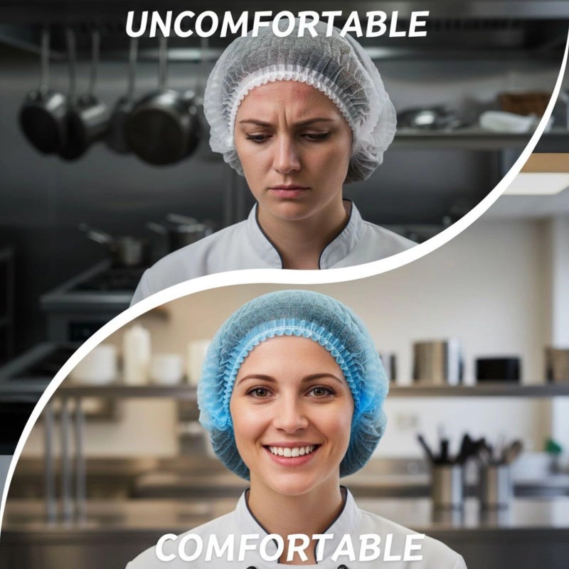 Blue Disposable Bouffant Caps 600 Pcs Pp Non Woven Hair Nets For Food Service - Image 4