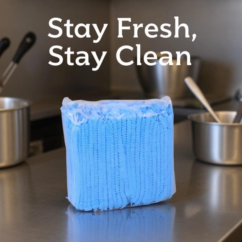 Blue Disposable Bouffant Caps 600 Pcs Pp Non Woven Hair Nets For Food Service - Image 5