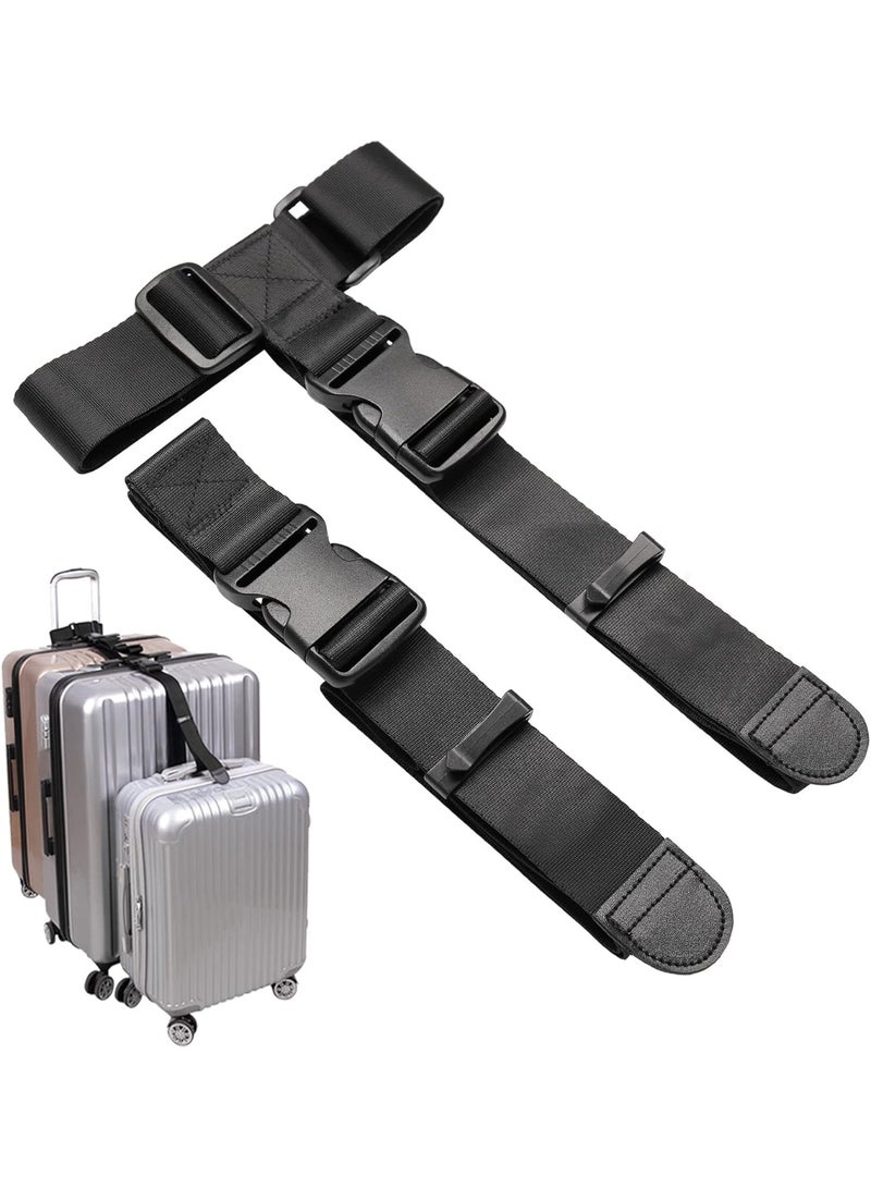 Luggage Connector Straps,Add a Bag Suitcase Strap Belt, Clip Link,Multi Adjustable 1.5" W Travel Attachment Accessories for Carry on Bag Stacker (Extended Size) - Image 1