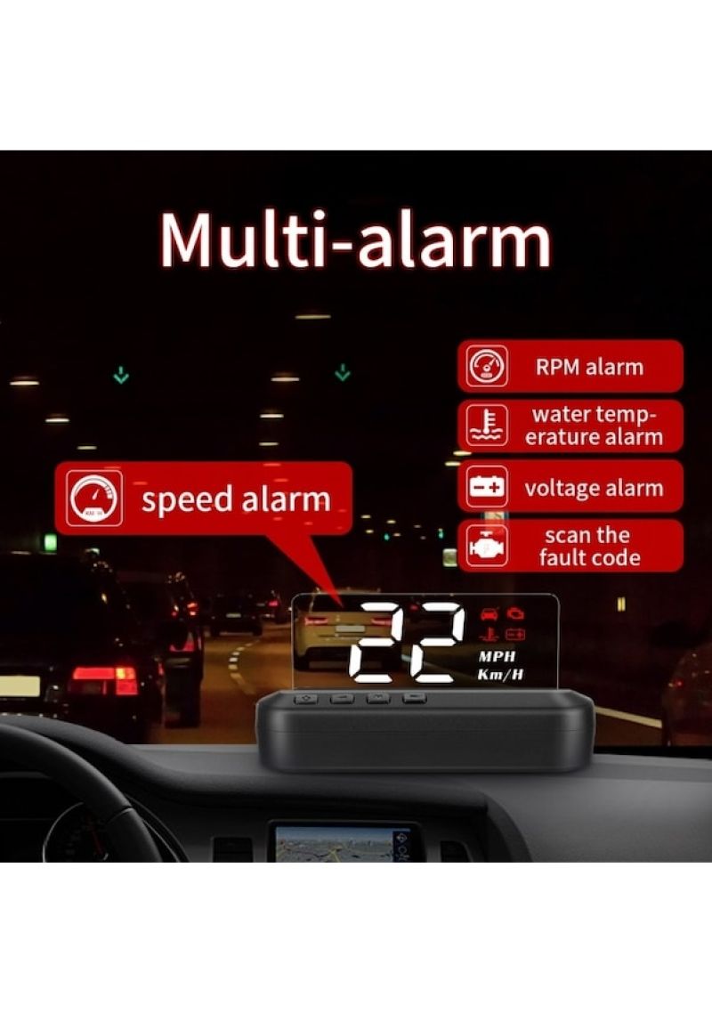 Car HUD: Black High Definition Speed Projector - Real Time Speed Monitoring Head-Up Display for Vehicle Safe Driving - Image 5