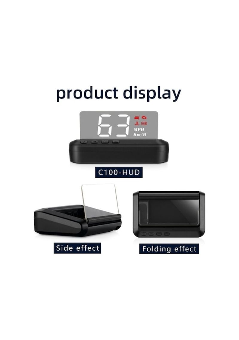 Car HUD: Black High Definition Speed Projector - Real Time Speed Monitoring Head-Up Display for Vehicle Safe Driving - Image 2