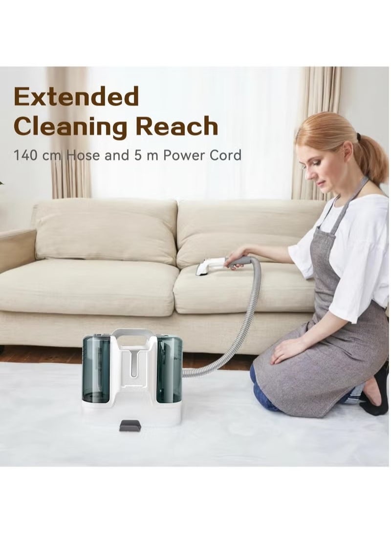 OULIYO - Carpet Cleaner Wired Dry & Wet Cleaner with 6 Different Brushes for Carpet/Curtain/Car Seat/Sofa Couch 450w K15 White - Image 1