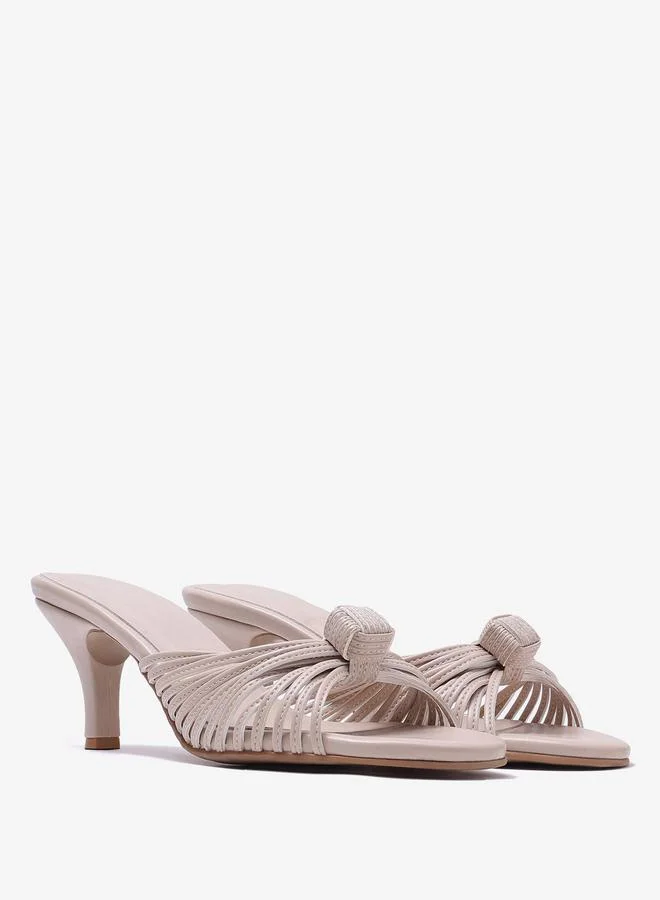 Pair-Ie Tales Cream Knotted Strap Mules