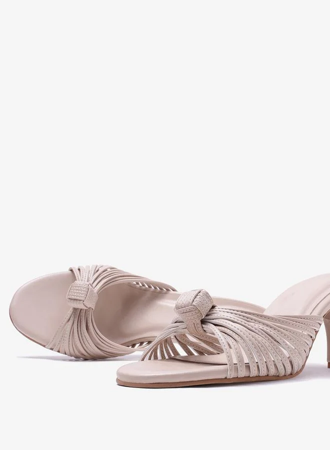 Pair-Ie Tales Cream Knotted Strap Mules