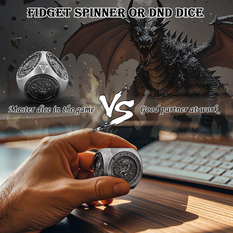 Haxtec Spinner Dice 7-in-1 Metal DND Dice Set Unique Dice Spinner Goblins Metal D&D Die for Dungeons and Dragons DND Gifts - Image 4