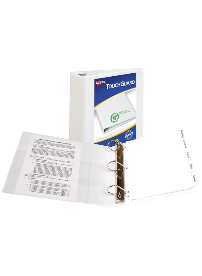 AVERY (10cm) - TouchGuard Protection Heavy Duty View Binders, 10cm Slant Rings, 780-Sheet Capacity, White (17145) - Image 2