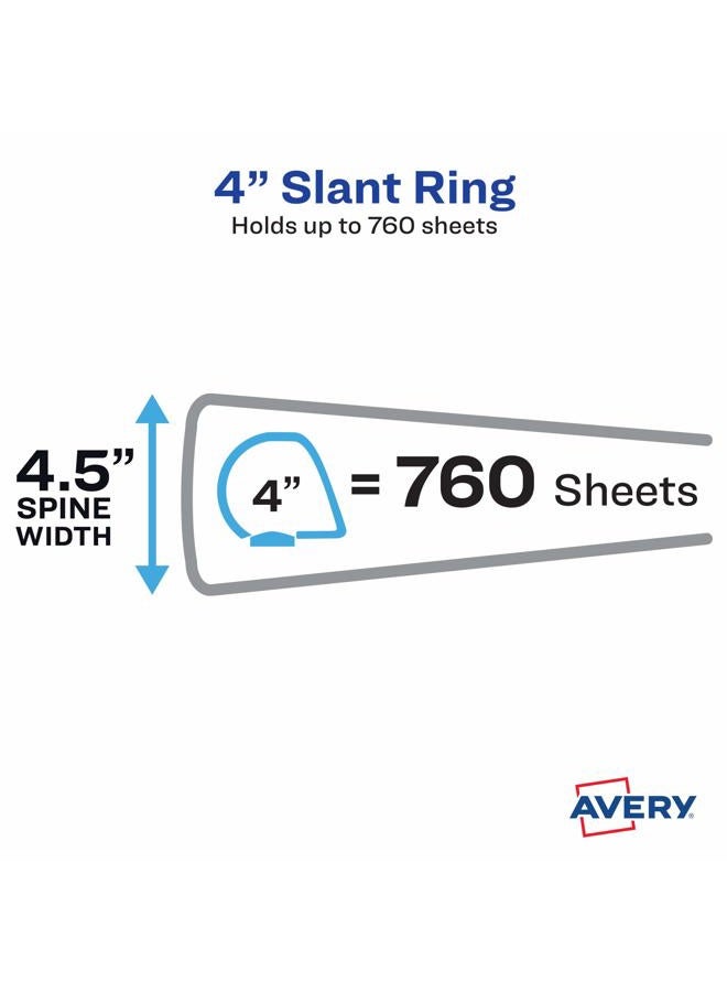 AVERY (10cm) - TouchGuard Protection Heavy Duty View Binders, 10cm Slant Rings, 780-Sheet Capacity, White (17145) - Image 4