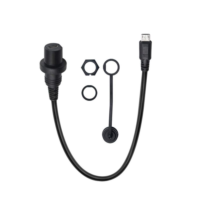 دوتك كابل تركيب لوحة Micro USB غائر، كابل تمديد Micro USB ذكر إلى أنثى غائر لتركيب اللوحة للسيارة والقارب والدراجة النارية - Image 1