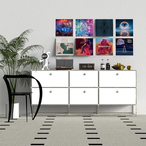 ILYXY Clear Acrylic Vinyl Record Holder – 8 Pack 12-Inch Wall Mount Shelves, Album Display Frames for LP Records, Decorative Rack for Collectors & Vinyl Lovers - Image 3