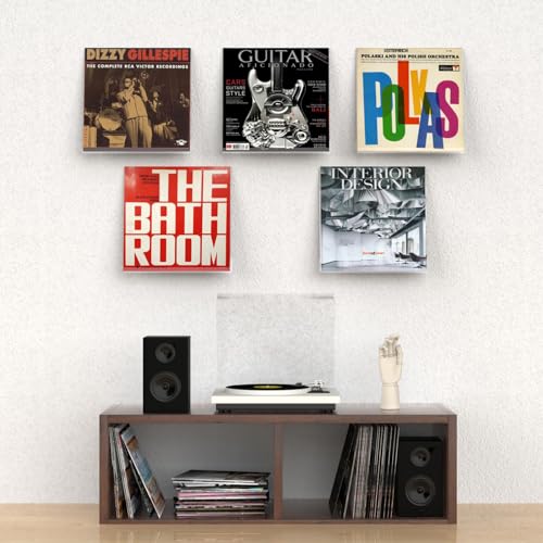 ILYXY Clear Acrylic Vinyl Record Holder – 8 Pack 12-Inch Wall Mount Shelves, Album Display Frames for LP Records, Decorative Rack for Collectors & Vinyl Lovers - Image 4