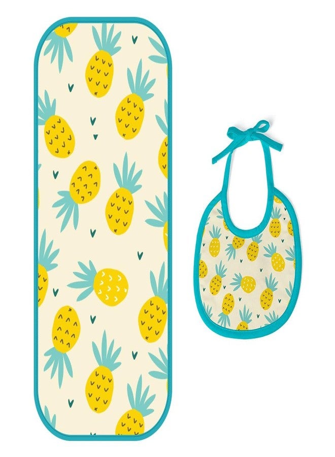 Happy Matty مرايل وأغطية تجشؤ للأطفال من هابي ماتي، سريعة الجفاف وقابلة للغسل، متعددة الألوان، مناسبة للأطفال من عمر 0-3 سنوات (صغيرة) (أناناس). - Image 1