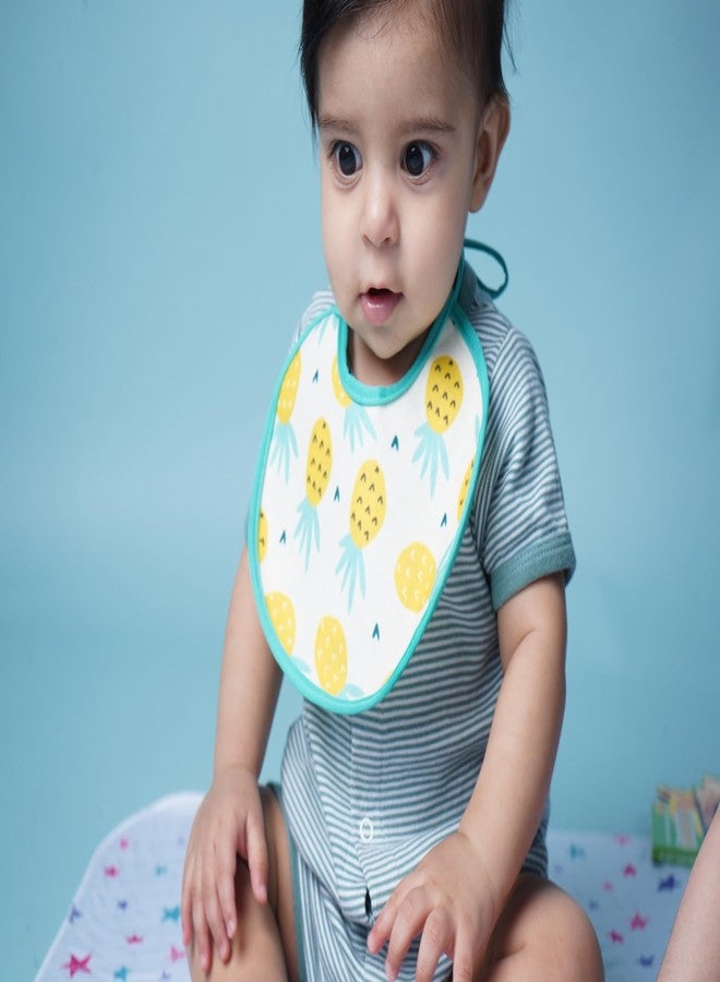 Happy Matty مرايل وأغطية تجشؤ للأطفال من هابي ماتي، سريعة الجفاف وقابلة للغسل، متعددة الألوان، مناسبة للأطفال من عمر 0-3 سنوات (صغيرة) (أناناس). - Image 2