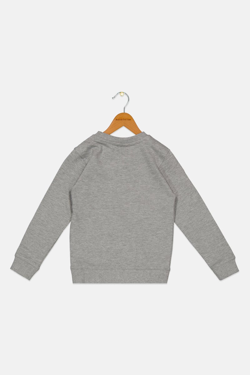 NAUTICA Toddlers Boy Embroidered Logo Sweatshirt, Grey - Image 2