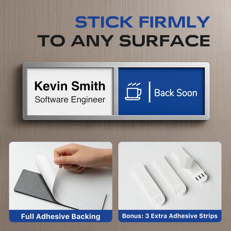 EliteSign Custom Office Door Signs, Name Plate with 6 Status Options, Do Not Disturb, In A Meeting, Out Of Office, Working Remotely, Please Knock, Back Soon, Personalized Privacy Busy Sign, Self-Printable, 8 x 2.4 inch - Image 4