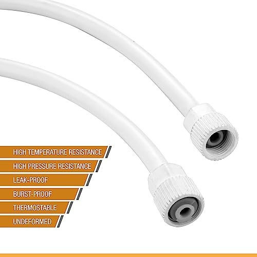 Ruhe® 18 Inches Connection Pipe | PTMT Heavy Duty Connection Pipe |White | Hose Pipe Suitable for Countertop Faucets| Pipe For Basins and Sinks, Geysers & Flush Tanks | Bathroom Accessories (Set Of 2) - Image 3