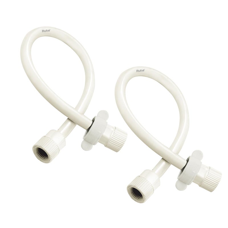 Ruhe® 18 Inches Connection Pipe | PTMT Heavy Duty Connection Pipe |White | Hose Pipe Suitable for Countertop Faucets| Pipe For Basins and Sinks, Geysers & Flush Tanks | Bathroom Accessories (Set Of 2) - Image 5