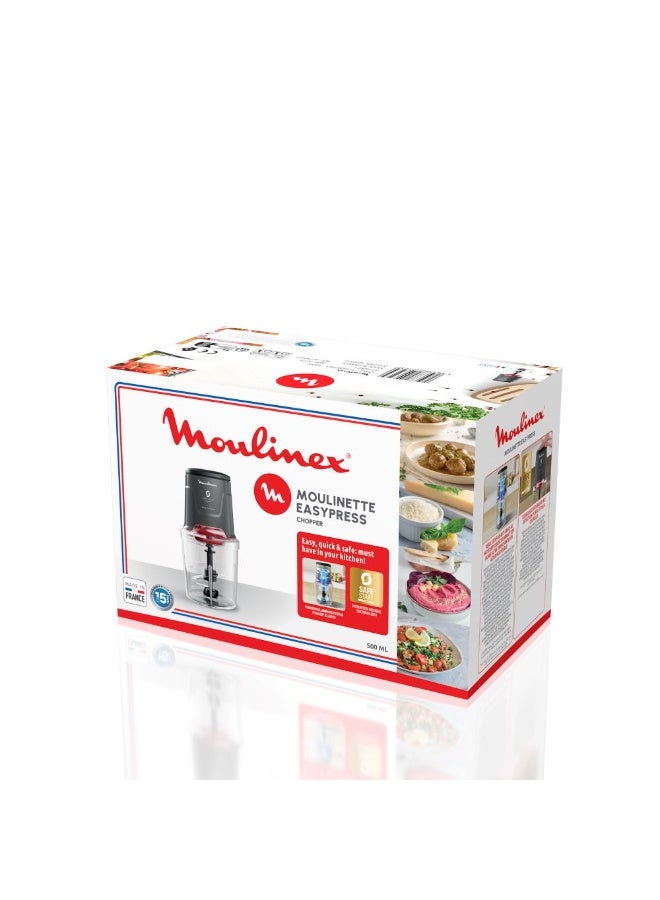 Moulinex Easy Press Chopper, 4 Blades , 500ML Capacity, Made in France - AT740HF1 - Image 1