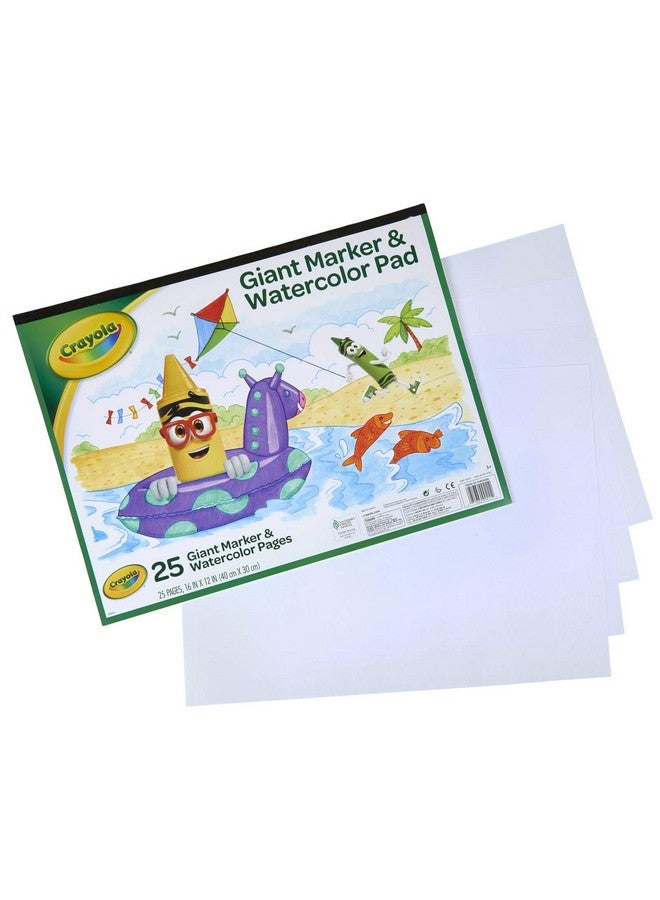 Crayola Giant Marker and Watercolor Pad, Kids Art Supplies, Gift , White includes 1 Pad (25 sheets) - Image 2