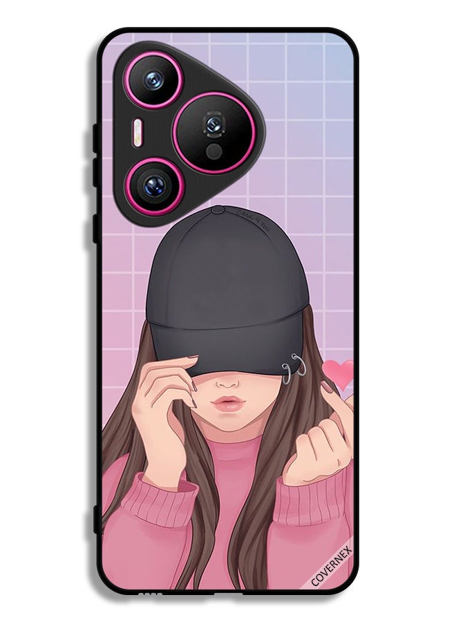 Covernex Huawei Pura 70 Protective Case Cover Snap Love Cap Girl - Image 1