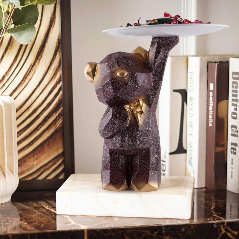 zart Bear Shaped Tea Cup Holder Stainless Steel Teapot and Saucer Set for Home or Office Use Silver - Image 1