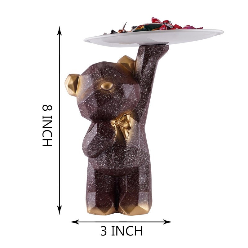 zart Bear Shaped Tea Cup Holder Stainless Steel Teapot and Saucer Set for Home or Office Use Silver - Image 2