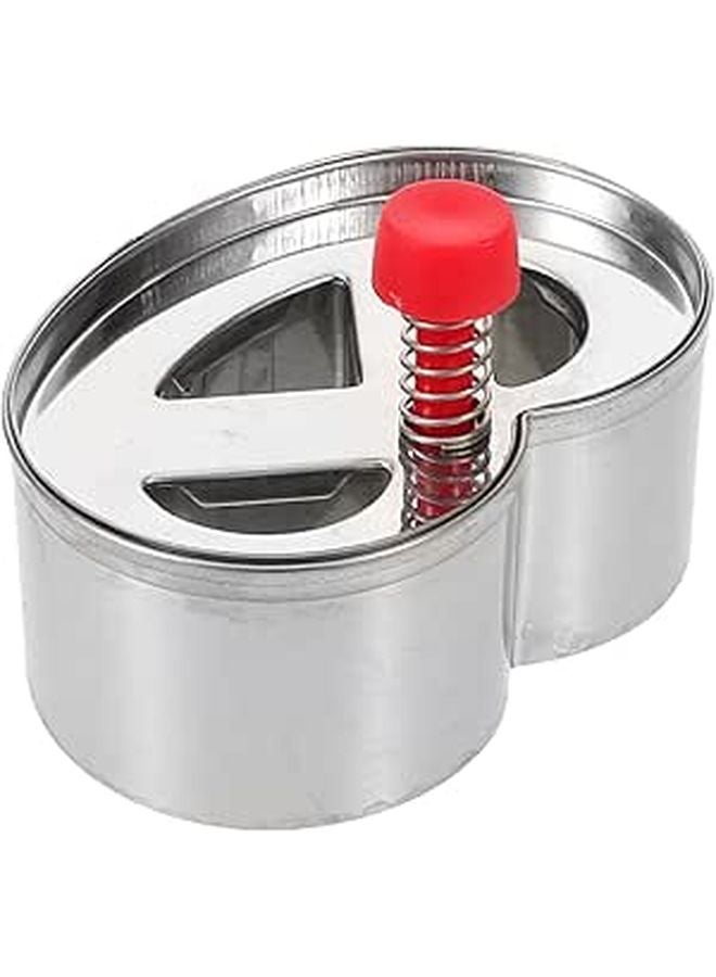 Stainless Steel Cookie Cutter Press Mold with 3 Hole Handle for Home Baking Desserts - Image 1