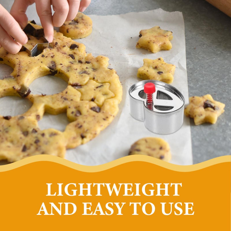 Stainless Steel Cookie Cutter Press Mold with 3 Hole Handle for Home Baking Desserts - Image 4