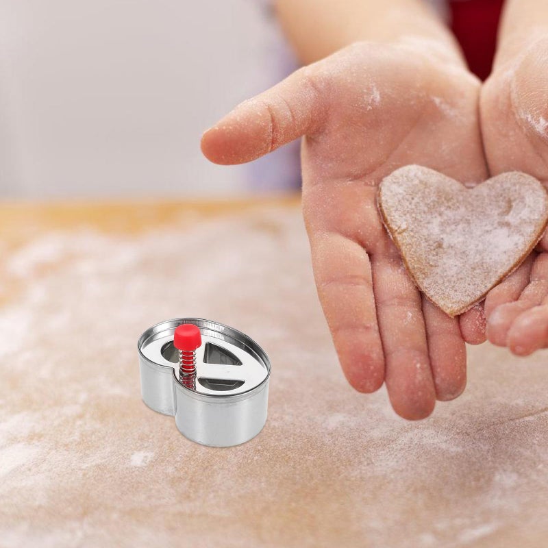 Stainless Steel Cookie Cutter Press Mold with 3 Hole Handle for Home Baking Desserts - Image 5