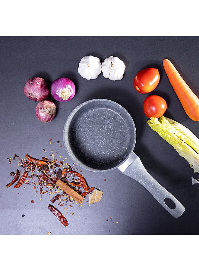 Royalford 18 CM Smart Granite Saucepan with Durable Marble Coating - High-Quality Forged Aluminium Construction, 5 Layer Durable Construction, Non-Stick Pan for Gas, Induction & Ceramic Hobs - 3.8MM Induction Bottom Grey 18x8.2cm - Image 4