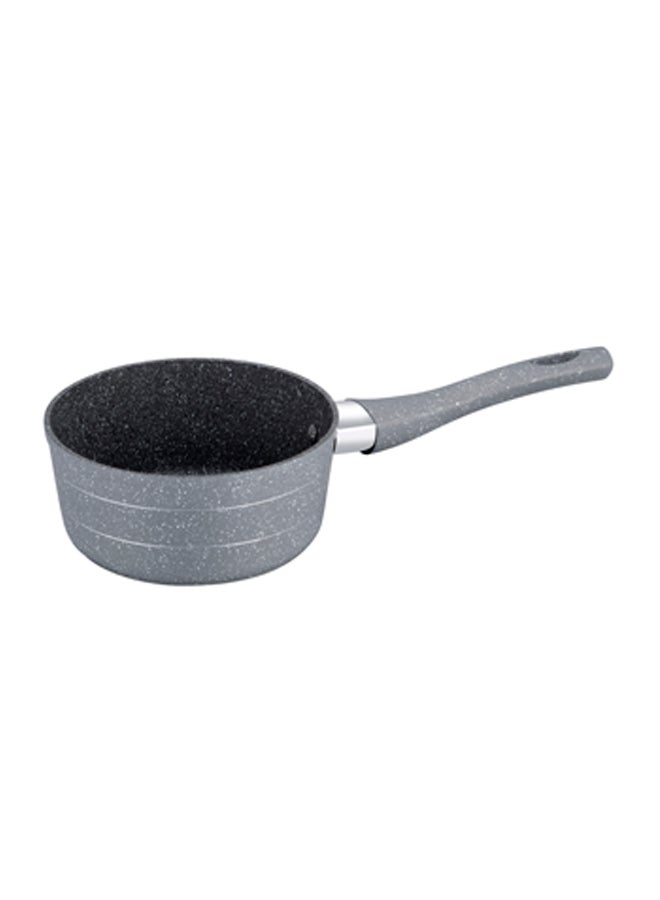 Royalford 18 CM Smart Granite Saucepan with Durable Marble Coating - High-Quality Forged Aluminium Construction, 5 Layer Durable Construction, Non-Stick Pan for Gas, Induction & Ceramic Hobs - 3.8MM Induction Bottom Grey 18x8.2cm - Image 1