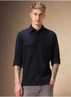 Dennis Lingo Button Down Collar Plain Relaxed Fit Casual Shirt by Styli  - Image 4