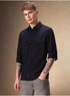 Dennis Lingo Button Down Collar Plain Relaxed Fit Casual Shirt by Styli  - Image 5