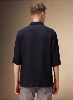 Dennis Lingo Button Down Collar Plain Relaxed Fit Casual Shirt by Styli  - Image 3