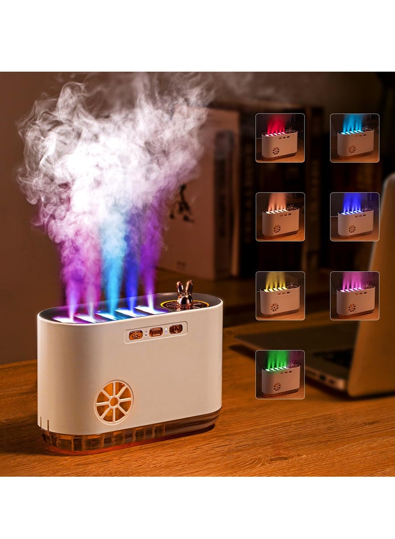 SYOSI Flame Essential Oil Diffusers, RGB Color Changing with Music Sync Aromatherapy Diffuser, 700ml Quiet Cool Mist Aroma Diffuser with 5 Hole Atomization - Image 1