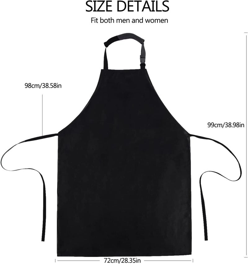 DEBIK® | 2 Pack PVC Waterproof & Dustproof Apron For Dishwashing, Coffee, Dog Grooming, Cleaning Fish, Project-Industrial Chemical Resistant Plastic| Front Pocket| Free Size| Unisex| Black - Image 3