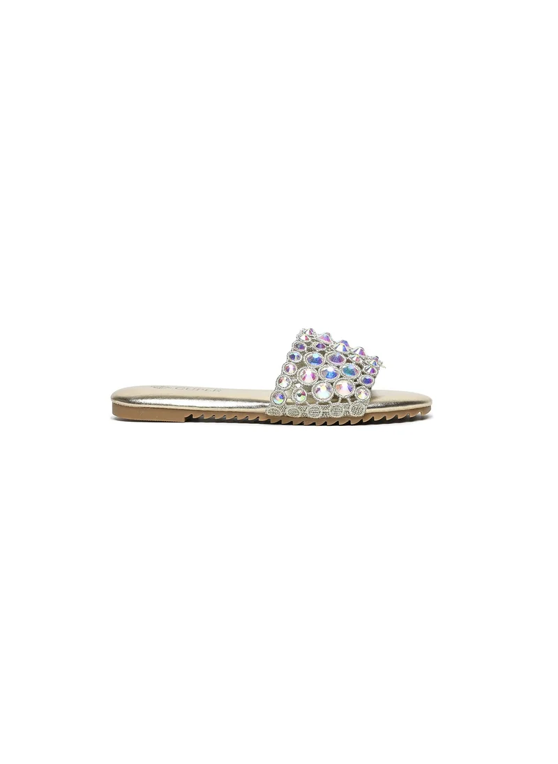كيوبل Girls embellished slide sandals