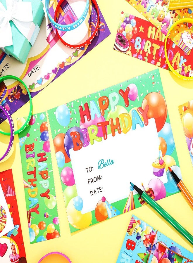 Honoson 108 Pcs Happy Birthday Certificates for Student Awards Happy Birthday Bookmark Rubber Wristband Stickers Back to School Classroom Supplies(Vivid) - Image 4