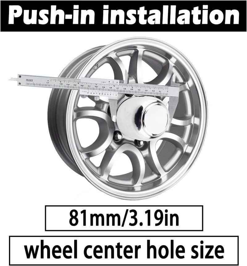 Rheedal Chrome Wheel Hub Caps - Set of 4, 2.64" Diameter - Image 4