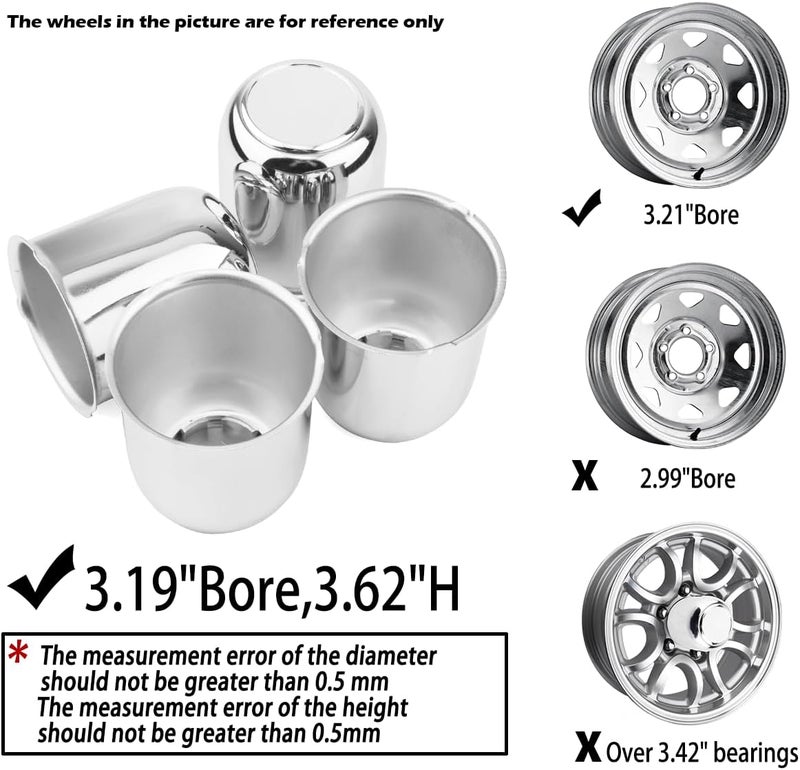 Rheedal Chrome Wheel Hub Caps - Set of 4, 2.64" Diameter - Image 5