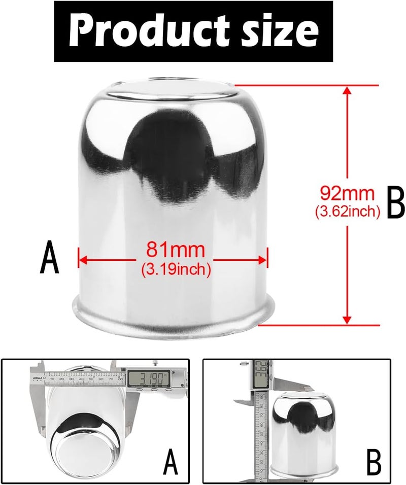 Rheedal Chrome Wheel Hub Caps - Set of 4, 2.64" Diameter - Image 3