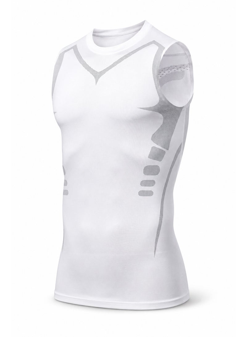 Men's Compression Tank Top Body Shaper Vest, Slim Fit Sleeveless Gym Workout Undershirt, Quick Dry Stretch Fitness Vest for Training & Daily Wear - Image 1